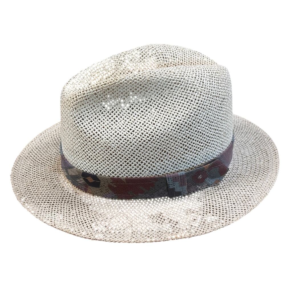 Vintage Panama Straw Hat Dorfman Pacific Stockton California Large made in USA